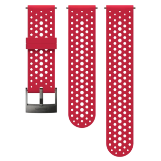 Andningsbart rött silikonarmband för tillbehör 24 mm