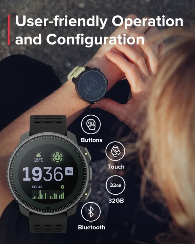 Renoverad Suunto Vertical Solar, All Black