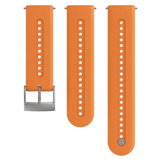 Suunto 24 mm sportigt silikonarmband i granitorange, storlek S+M
