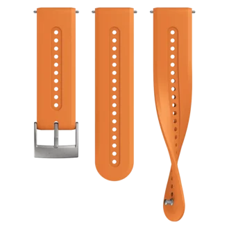 Suunto 24 mm sportigt silikonarmband i granitorange, storlek S+M
