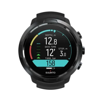 Suunto D5, en helt svart dykdator med färgskärm och utbytbara