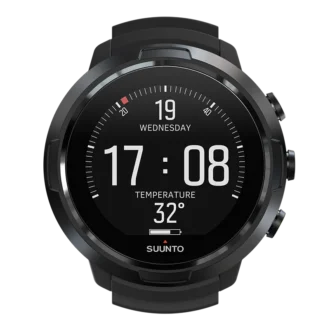Suunto D5, en helt svart dykdator med färgskärm och utbytbara