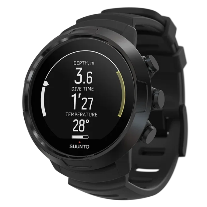 Suunto D5, en helt svart dykdator med färgskärm och utbytbara Suunto D5, en helt svart dykdator med färgskärm och utbytbara