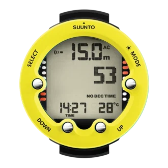 Suunto Zoop Novo citrongul – lättanvänd dykdator med stor display