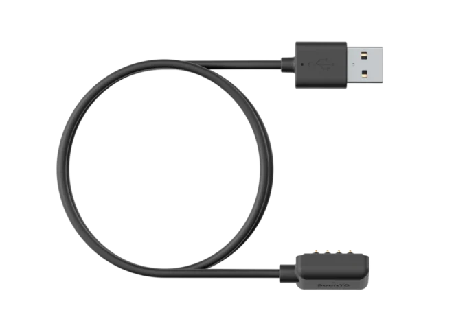 Svart magnetisk USB-kabel – ladda och uppdatera din Suunto-klocka Svart magnetisk USB-kabel – ladda och uppdatera din Suunto-klocka